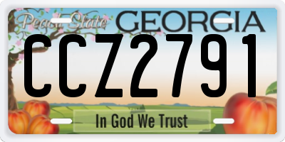 GA license plate CCZ2791