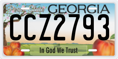 GA license plate CCZ2793