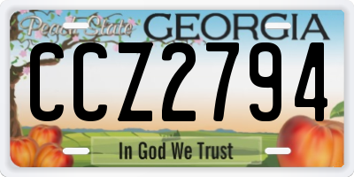 GA license plate CCZ2794
