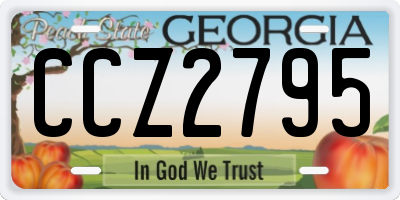 GA license plate CCZ2795