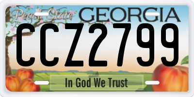 GA license plate CCZ2799