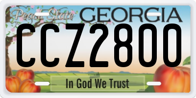 GA license plate CCZ2800