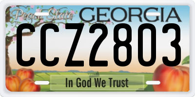 GA license plate CCZ2803