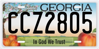 GA license plate CCZ2805