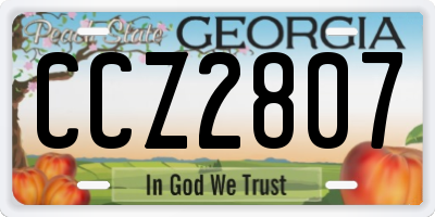 GA license plate CCZ2807