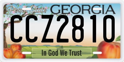 GA license plate CCZ2810