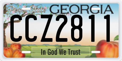 GA license plate CCZ2811