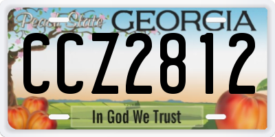 GA license plate CCZ2812