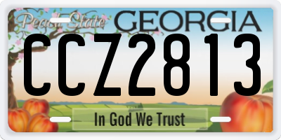 GA license plate CCZ2813