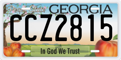 GA license plate CCZ2815