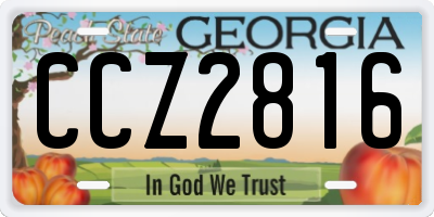 GA license plate CCZ2816