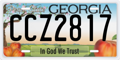 GA license plate CCZ2817
