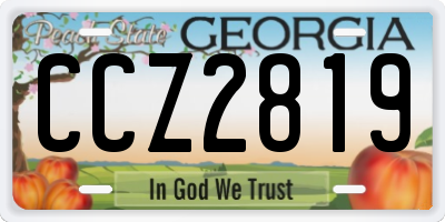 GA license plate CCZ2819