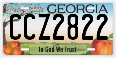 GA license plate CCZ2822