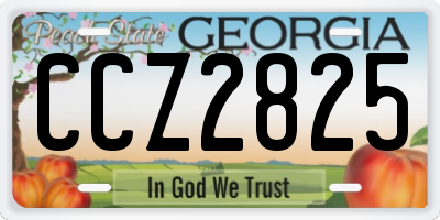 GA license plate CCZ2825