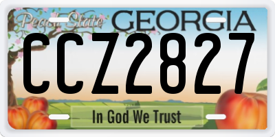 GA license plate CCZ2827