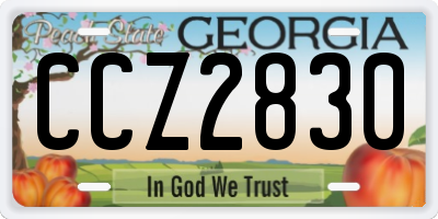 GA license plate CCZ2830