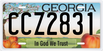 GA license plate CCZ2831