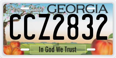 GA license plate CCZ2832