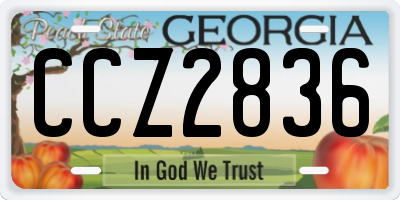GA license plate CCZ2836