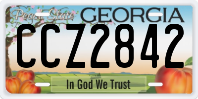 GA license plate CCZ2842