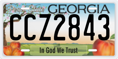 GA license plate CCZ2843