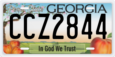 GA license plate CCZ2844