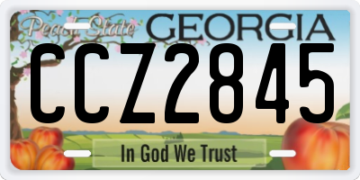 GA license plate CCZ2845