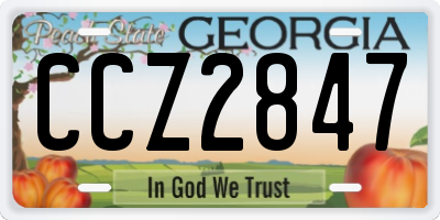 GA license plate CCZ2847