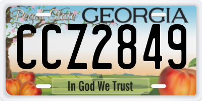 GA license plate CCZ2849