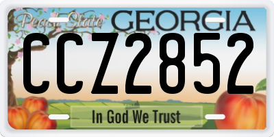 GA license plate CCZ2852