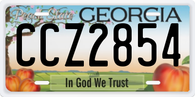 GA license plate CCZ2854