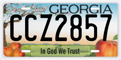 GA license plate CCZ2857