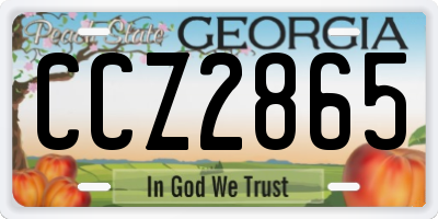 GA license plate CCZ2865