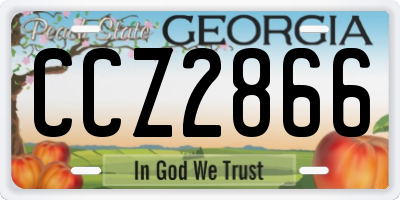 GA license plate CCZ2866