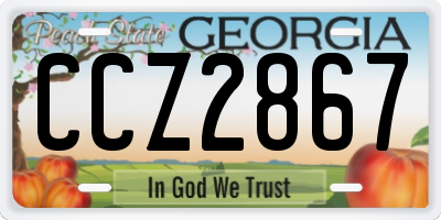 GA license plate CCZ2867