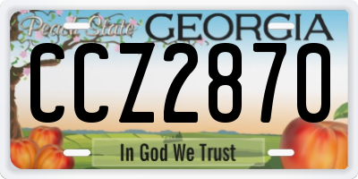 GA license plate CCZ2870