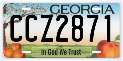GA license plate CCZ2871