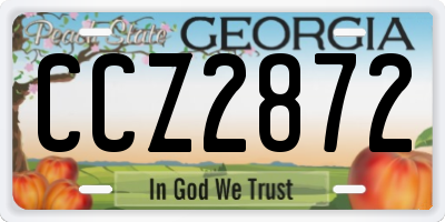 GA license plate CCZ2872