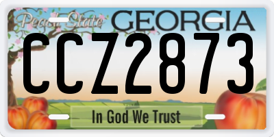 GA license plate CCZ2873