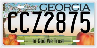 GA license plate CCZ2875