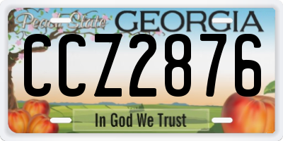 GA license plate CCZ2876