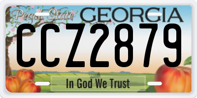 GA license plate CCZ2879