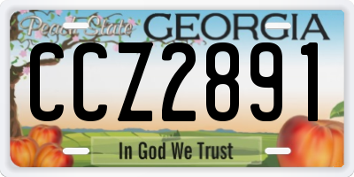 GA license plate CCZ2891