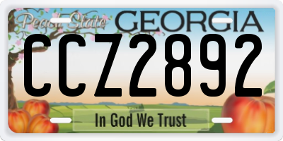 GA license plate CCZ2892