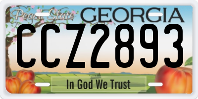 GA license plate CCZ2893