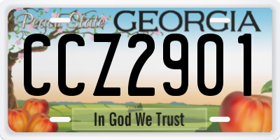 GA license plate CCZ2901