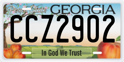 GA license plate CCZ2902