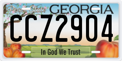 GA license plate CCZ2904