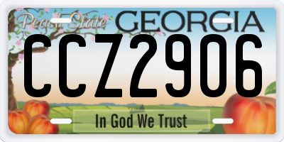 GA license plate CCZ2906